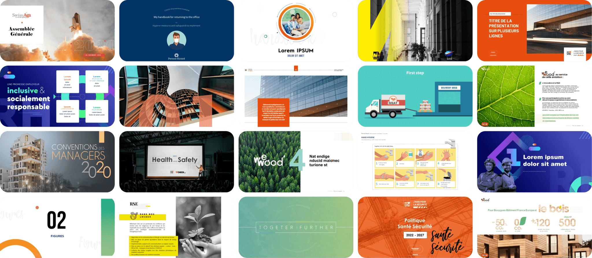 Quelques présentations PowerPoint réalisées par RJS Slides